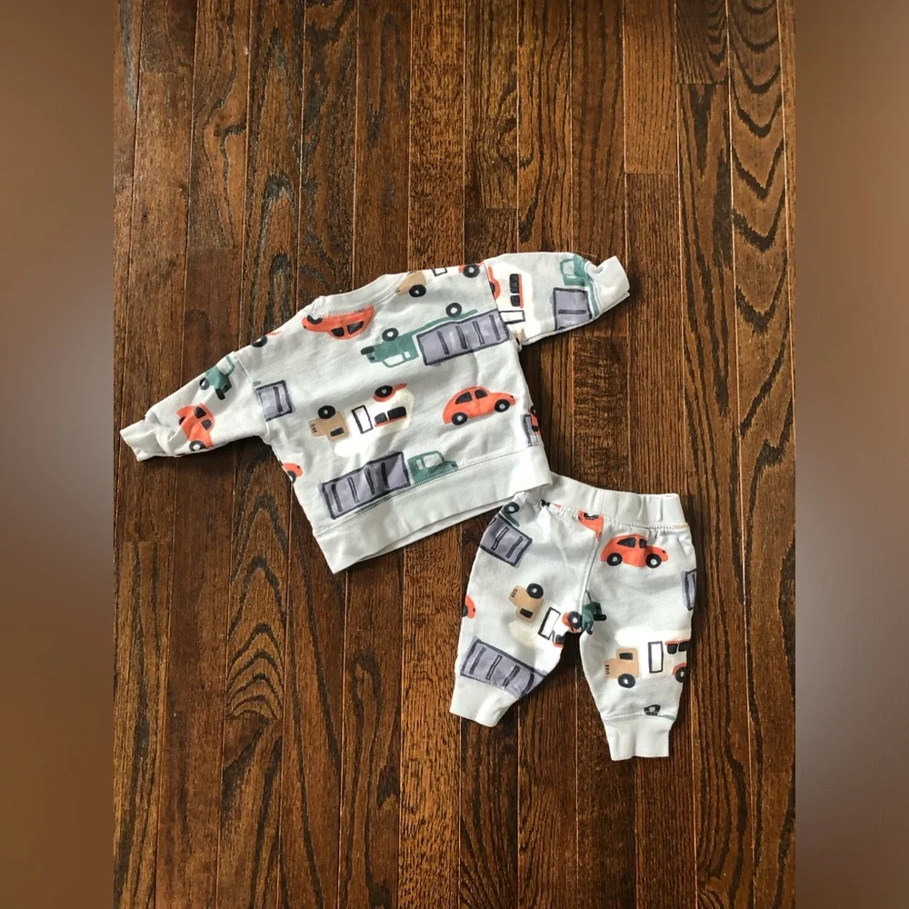 NWOT* Carter’s Just One You Boys 3M 2-Piece Trucks Sweatshirt & Jogger Pants Set